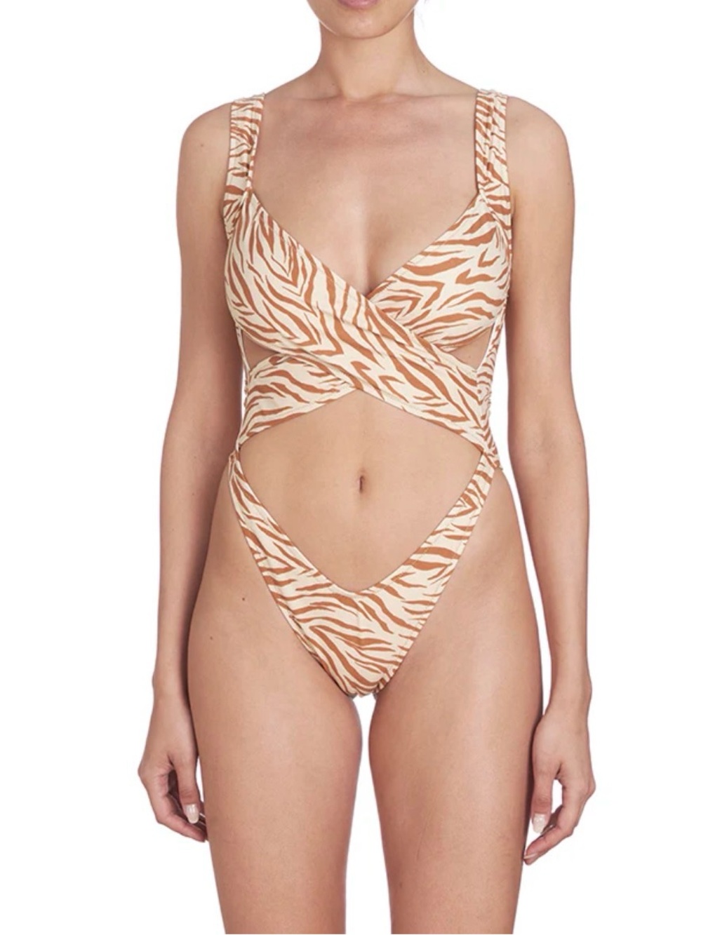 REINA OLGA 
Exotica Cross-Front Swimsuit